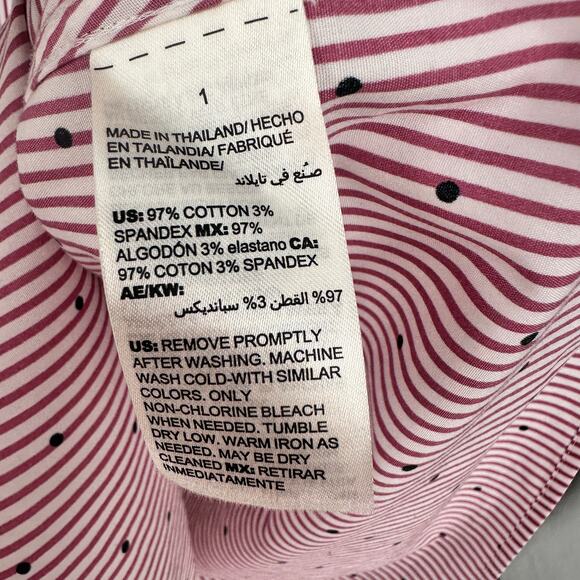 CHICO's No Iron Button Up Collared Stripe Shirt // L - Picture 6 of 9